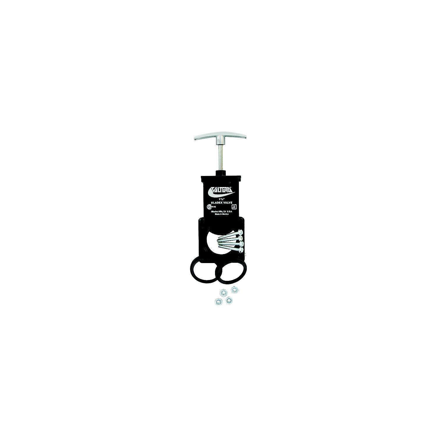 Valterra T1001VPM Bladex RV Waste Metal Handle Valve, Includes Hardware, 1-1/2"
