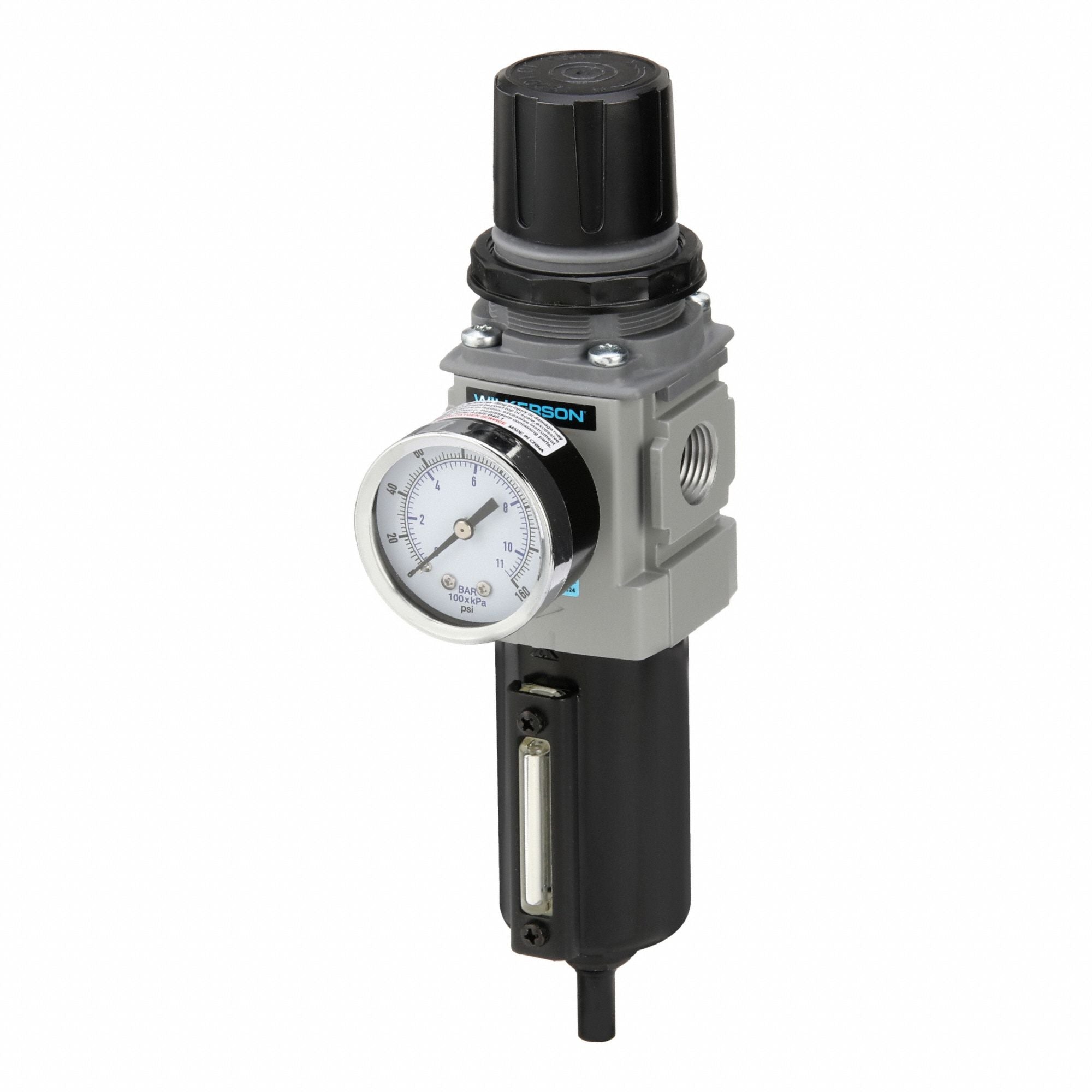 WILKERSON Filter/Regulator: 18 Series, 1/2 in NPT, 164 scfm, 5 micron, 0 psig to 125 psig, Aluminum