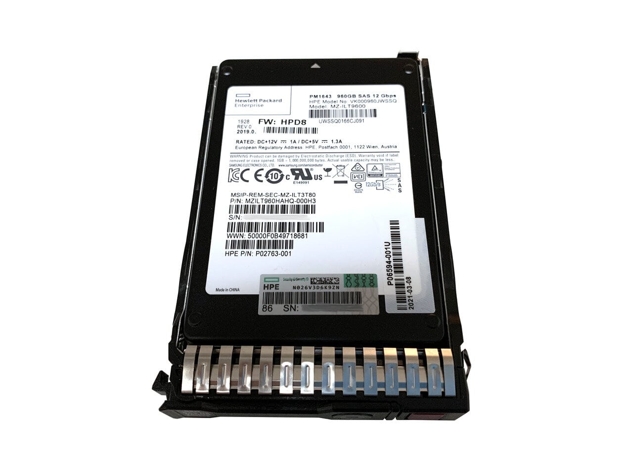 872390-H21 HPE 960GB SAS 12Gbps Read Intensive DS 2.5-Inch Solid State Drive