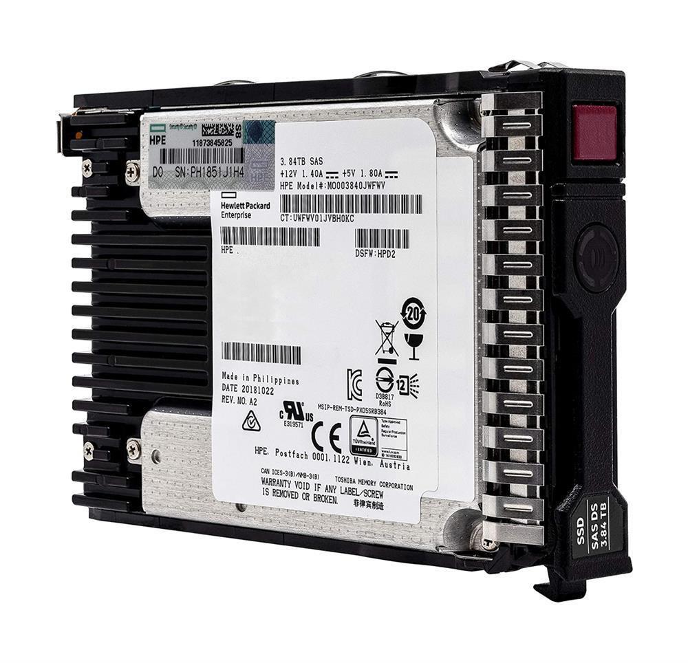 872394-K21 HPE 3.84TB MLC SAS 12Gbps Hot Swap Read Intensive DS 2.5-Inch Solid State Drive with Smart Carrier for ProLiant Servers G9