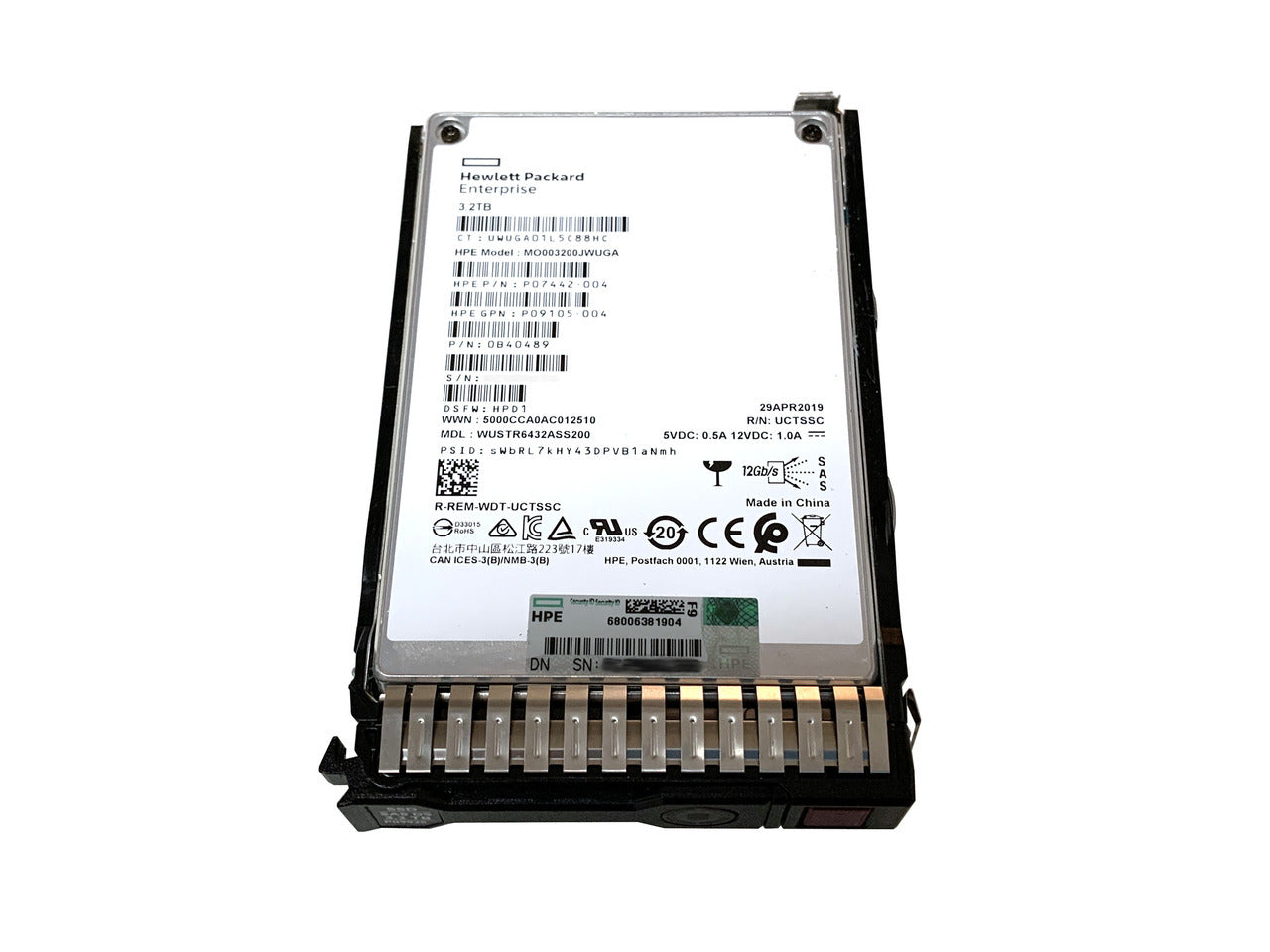 873367-K21 HPE 3.2TB SAS 12Gbps Mixed Use DS 2.5-Inch Solid State Drive with Smart Carrier
