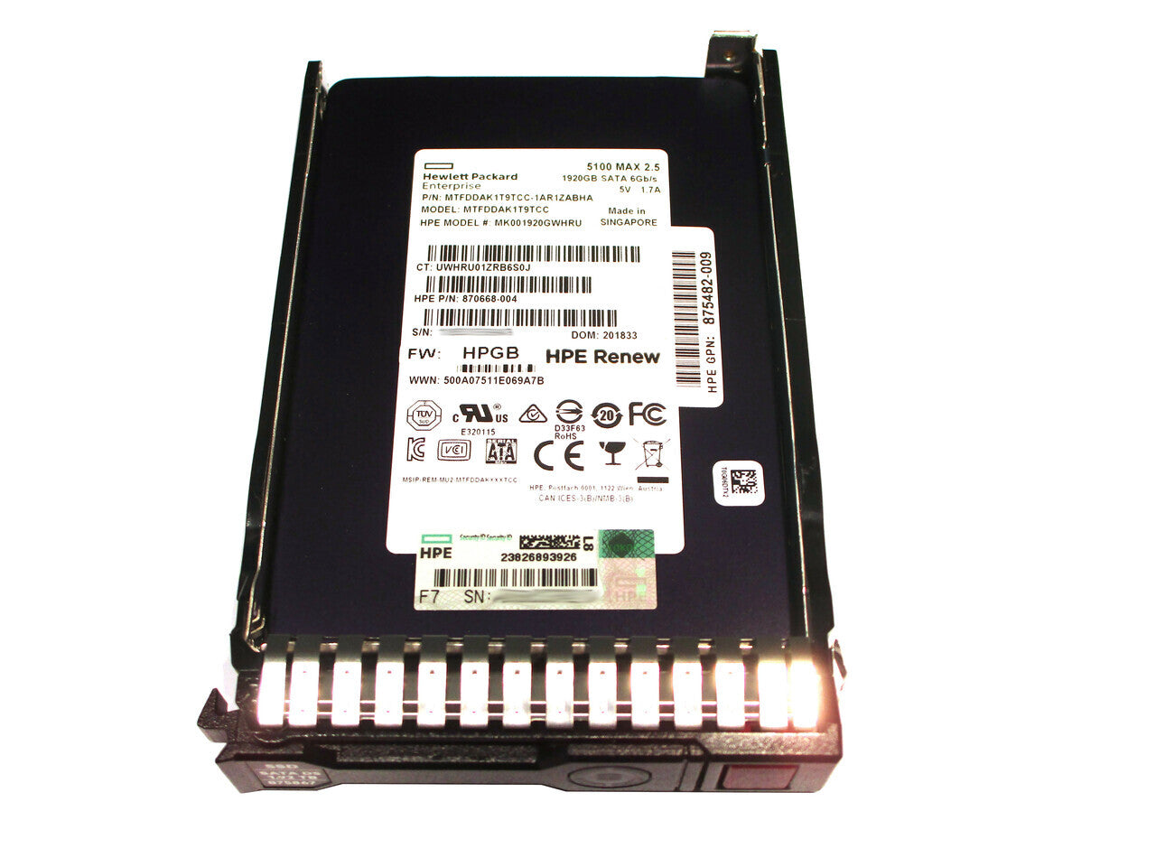 877790-K21 HPE 1.92TB SATA 6Gbps Mixed Use DS 3.5-Inch Solid State Drive with Smart Carrier Converter