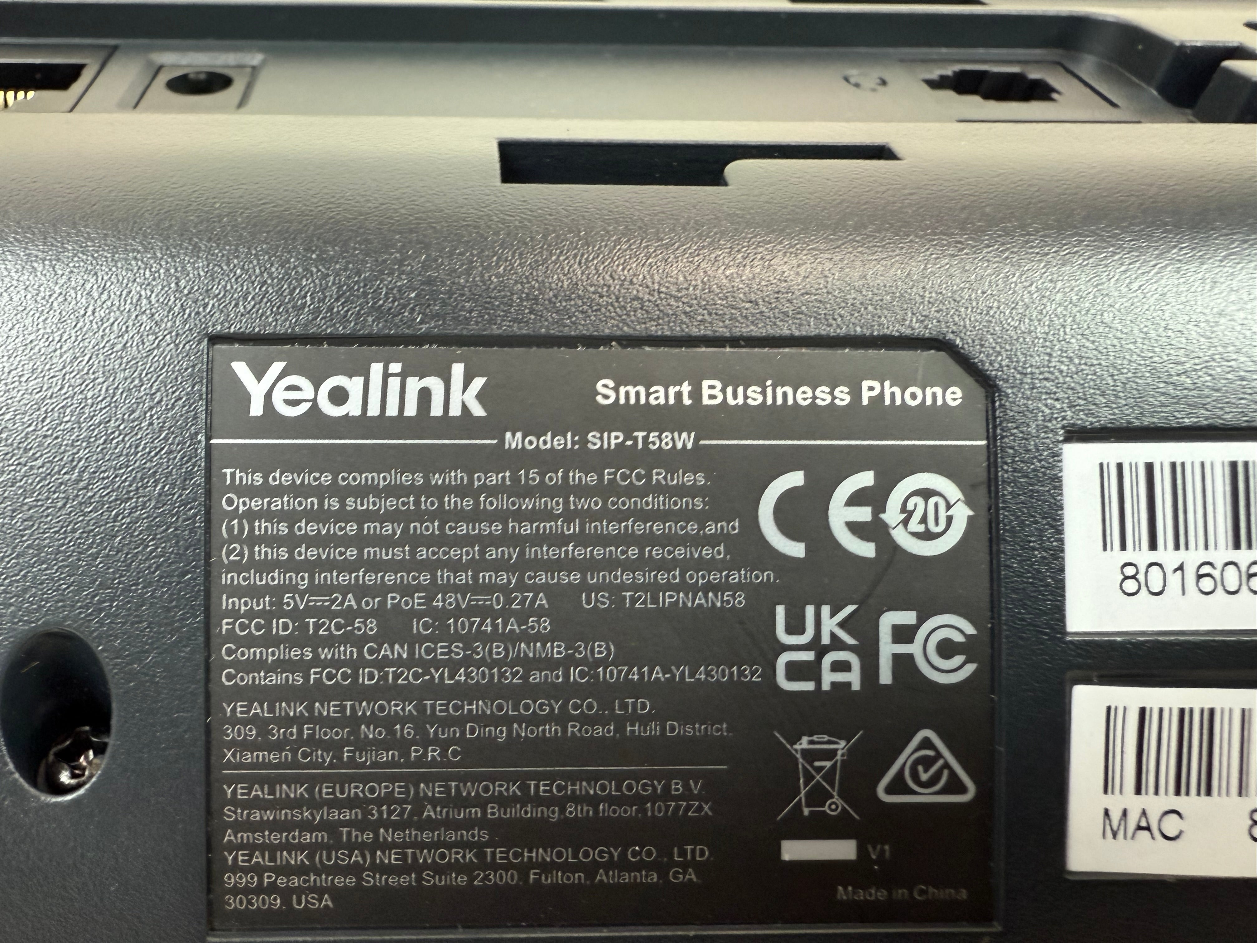 Yealink T58W Pro Smart Business VoIP w/ Wireless Handset & CAM50