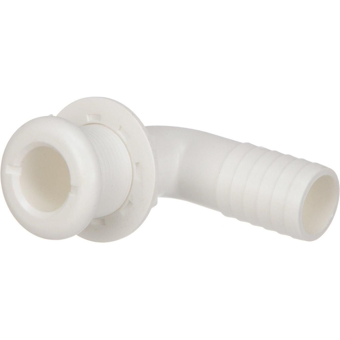 Seachoice 50-18141 90-Degree Thru-Hull Connector, Fits 1-1/8 In. ID Hose, 1-1/8 In. Max Hull