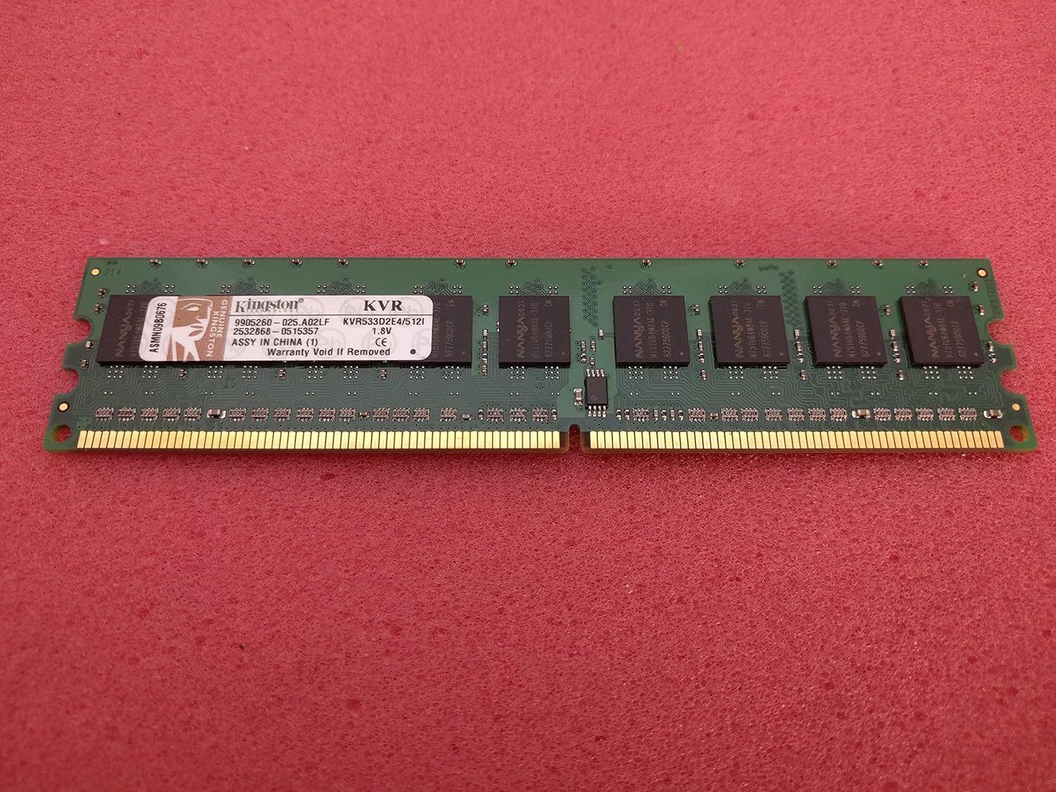 Kingston 512MB 240-Pin DDR2-533 PC2-4200 ECC Unbuffered Server Memory - KVR533D2E4/512