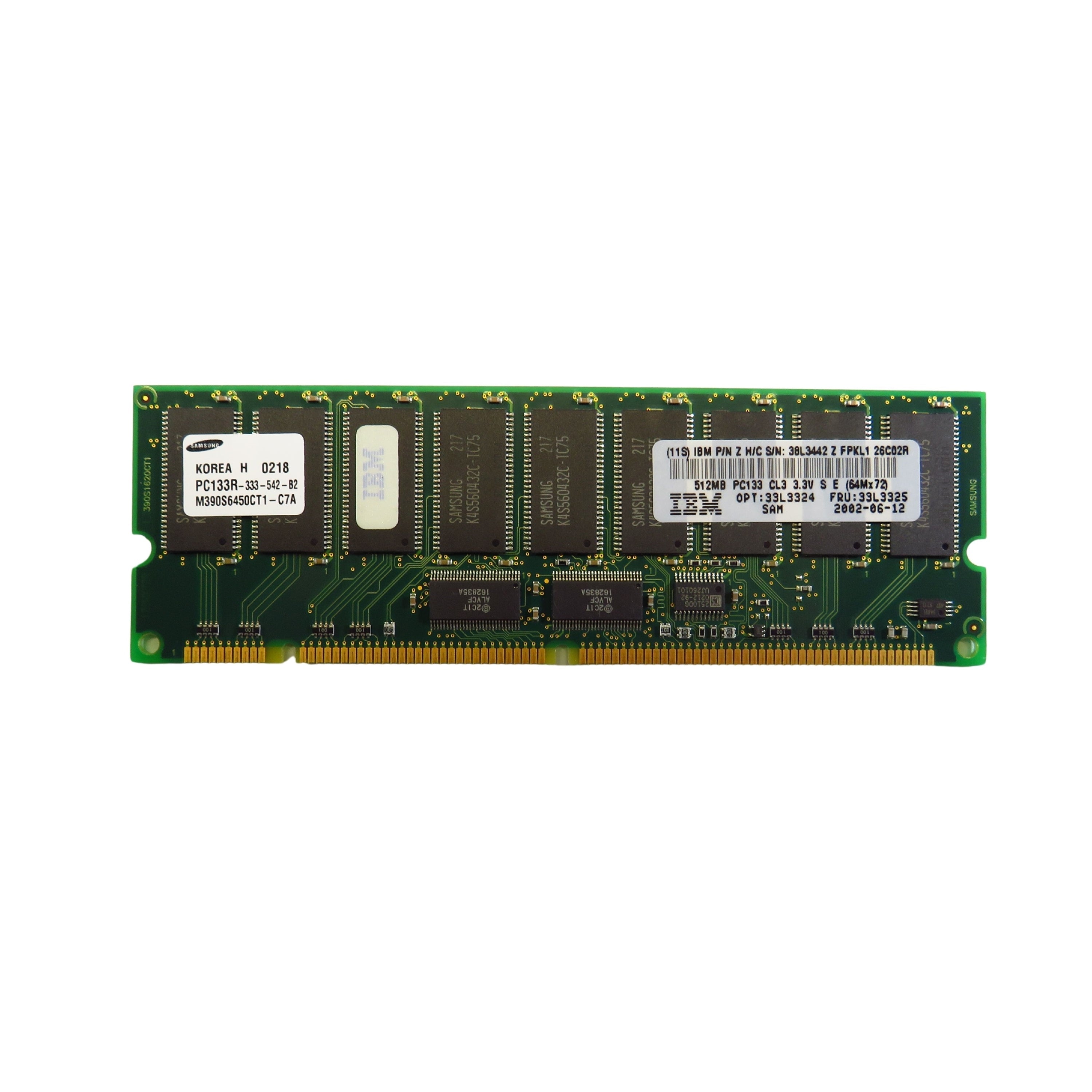 IBM 33L3325 33L3324 512MB 133MHz DDR CL3 ECC RDIMM Server Memory (Refurbished)