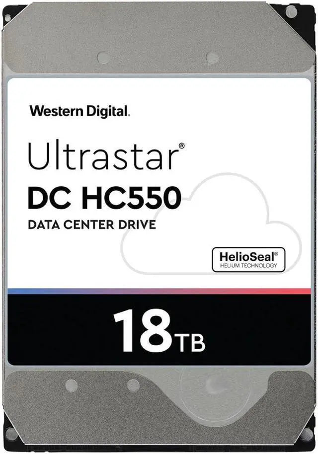 WD Ultrastar DC HC550 18TB Hard Drive 3.5" Internal 512MB 7200 RPM SAS 12Gb/s 512E SE P3 0F38353 (WUH721818AL5204
