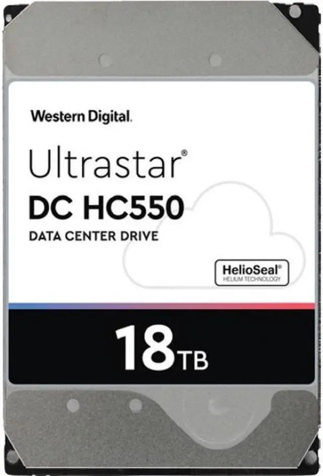 WD Ultrastar DC HC550 18TB Hard Drive 3.5" Internal 512MB 7200 RPM SAS 12Gb/s 512E SE P3 0F38353 (WUH721818AL5204