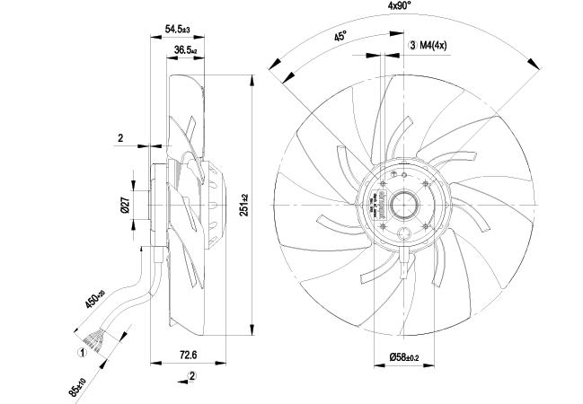 A2D250-AH02-01 ebm-papst AC AXIAL FAN