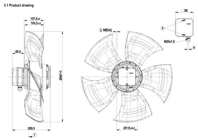 A4E500-AM03-01 ebm papst centrifugal fan