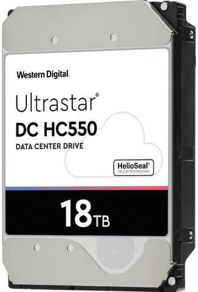 WD Ultrastar DC HC550 18TB Hard Drive 3.5" Internal 512MB 7200 RPM SAS 12Gb/s 512E SE P3 0F38353 (WUH721818AL5204