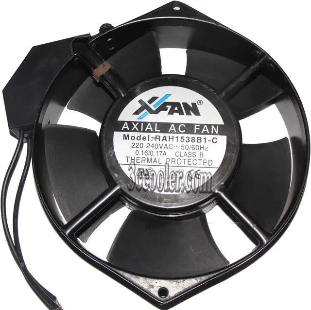 Main image of Xfan 150*38mm RAH1538B1-C 220~240V 50/60Hz 0.16/0.17A Class B 2 Wires AC fan cabinet server ups server cooler