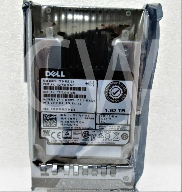 R87FK 0R87FK Dell 1.92TB 12Gb/s MLC 2.5" SAS Solid State Drive (SSD
