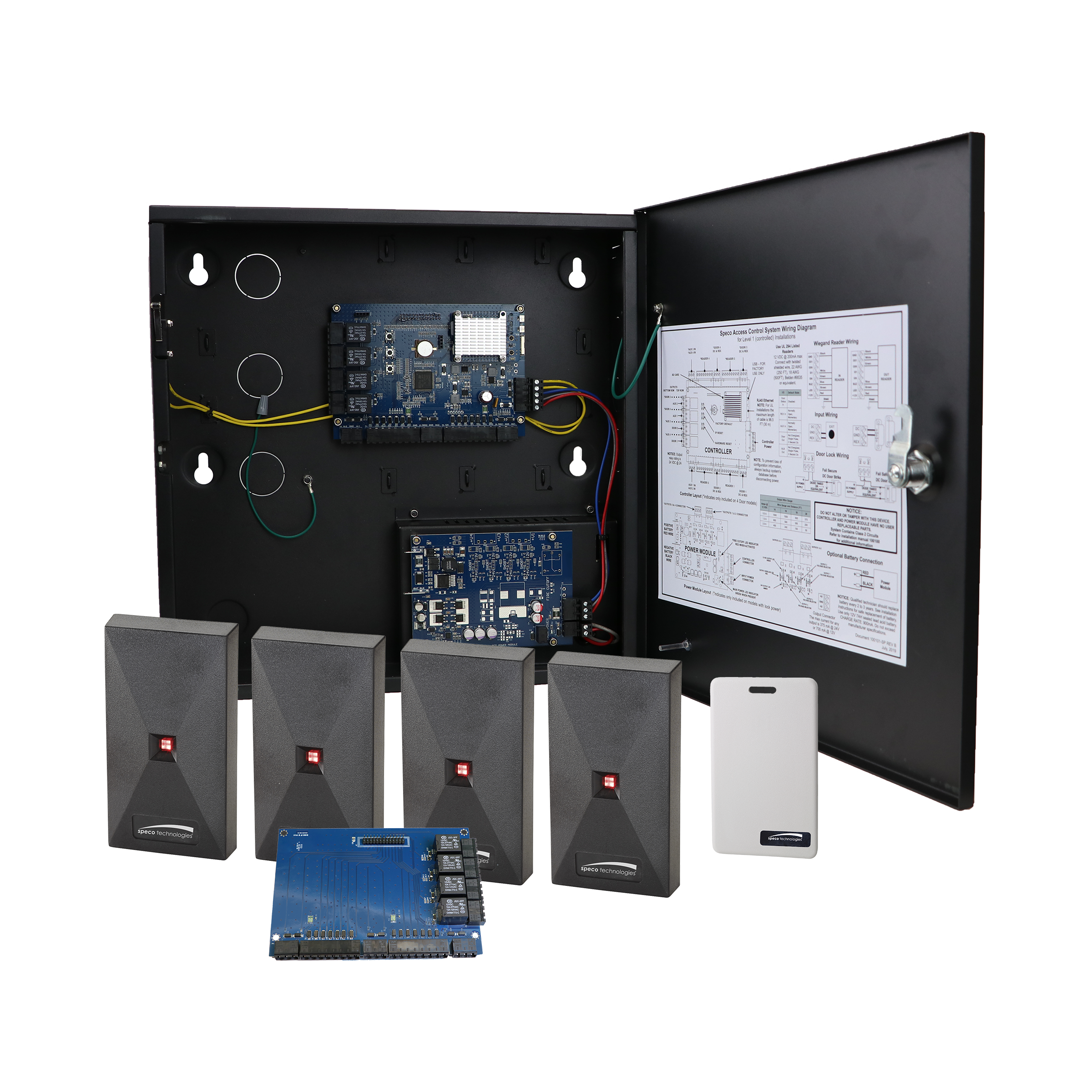 Speco Technologies ACKIT1B 4 Door Access Control Kit Bundle-Basic Power
