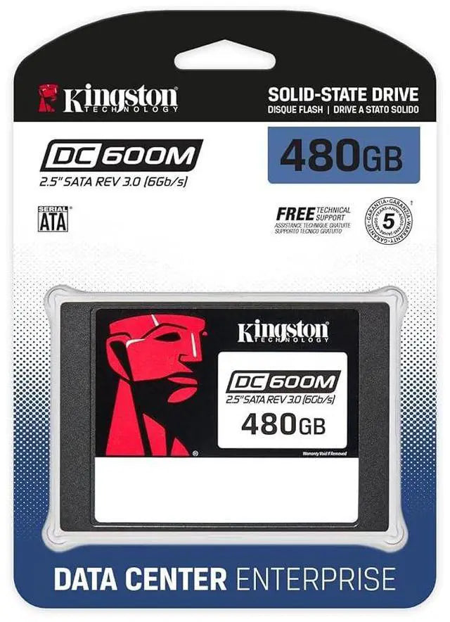 Kingston SEDC600M/480G DC600M 480 GB Solid State Drive - 2.5" Internal - SATA (SATA/600 - Mixed Use - Server Device Supported - 1 DWPD - 876 TB TBW - 560 MB/s Maximum Read Transfer Rate - 256-bit AES