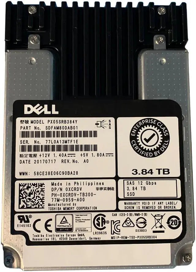 Main image of Dell XCRDV 3.84TB SAS 12GBPS 2.5" SSD PX05SRB384Y SDFAM80DAB01