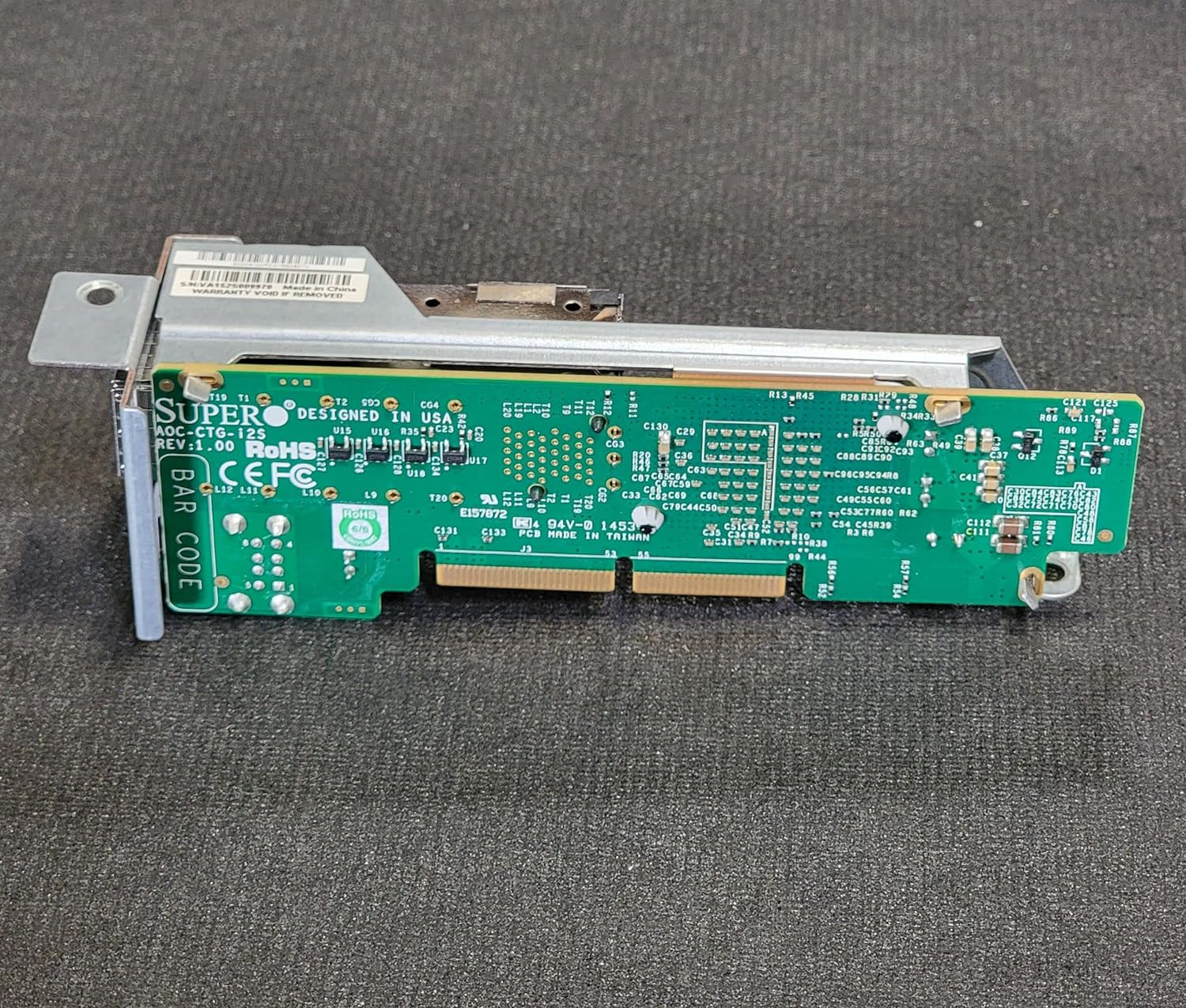 Supermicro AOC-CTG-i2S PCIe 2.0 x8 10Gb Ethernet / FCoE SFP+ x 2 + USB 2.0 x 2 Network Adapter