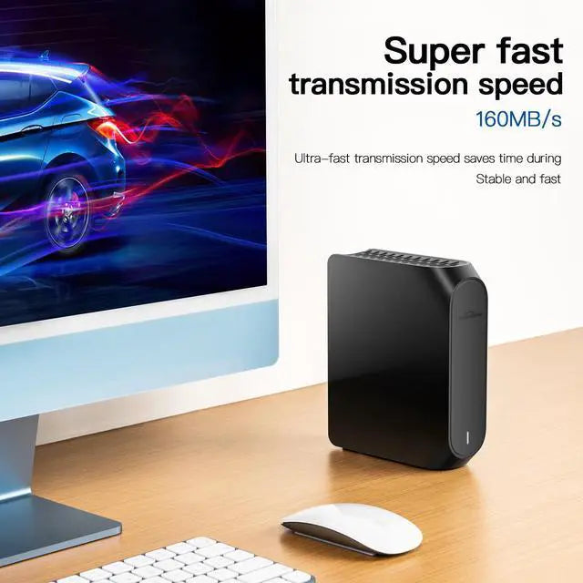 UnionSine 14TB 3.5" External Hard Drive USB3.2Gen2 Type-C HDD Storage Compatible for PC, Desktop, Laptop,TV(Black HD3510