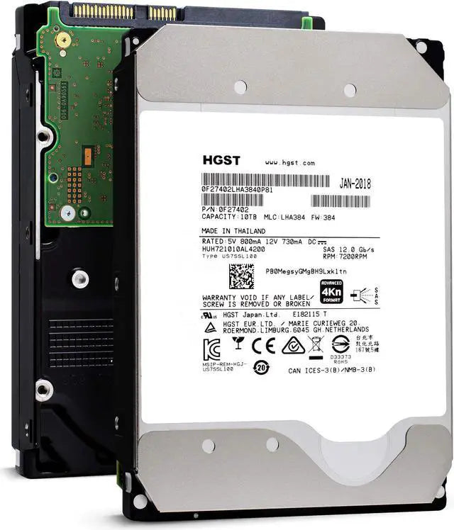 hgst 0f27402 10tb ultra 4kn ise he10 sas 7200 rpm 256mb 3.5in 26.1mm