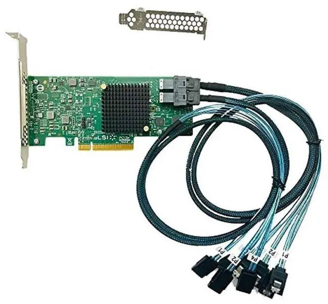 LSI 9300-8i RAID Controller Card PCI E 3.0 12Gbps HBA IT Mode ZFS FreeNAS unRAID RAID Expander + 2 SFF-8643 SATA Cable