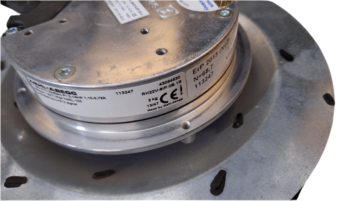 RH22V-6IP.0B.1R ZIEHL-ABEGG centrifugal fan 0.21 kW 1.85/1.35A 3380 rpm