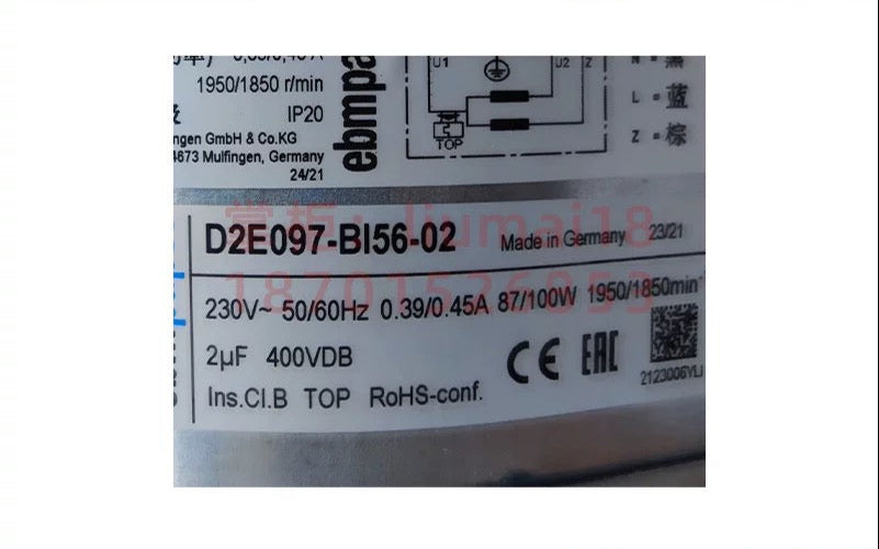 D2E097-BI56-02 ebm-papst Centrifugal Fan 230V