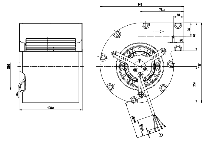 D2E097-CH85-02 ebm-papst Blowers & Centrifugal Fans AC Centrifugal Blower, 97mm, 230VAC, 28W