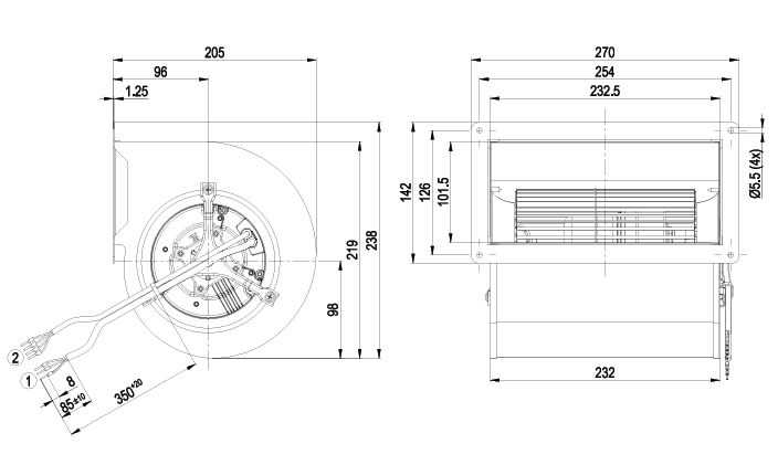 D3G146-AH50-11 EBMPAPST Centrifugal Fan