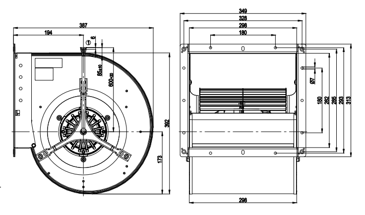 D4E250-CA01-01 Ebmpapst Centrifugal Cooling Fan