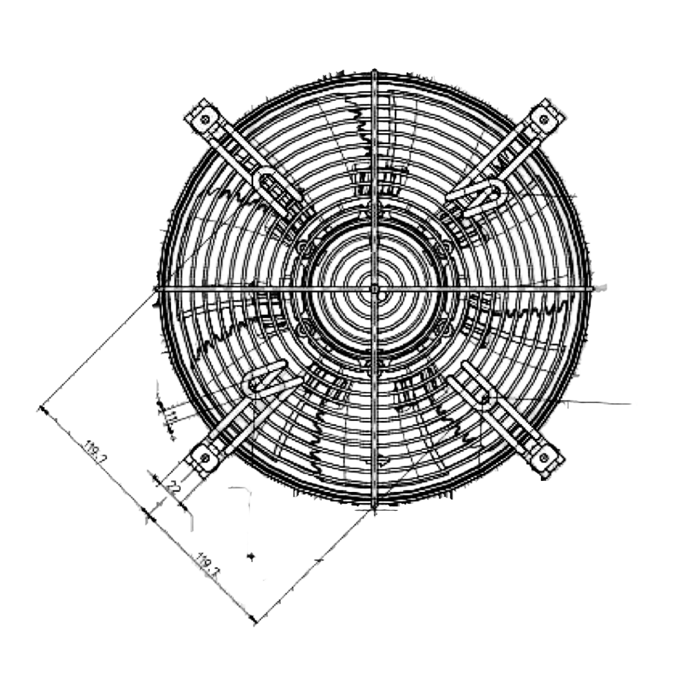 FN031-4DZ.0F.A7P2 ZIEHL-ABEGG Axial Fan 0.12/0.18kW 3-230/400V 0.39/0.68A 1450/1720rpm