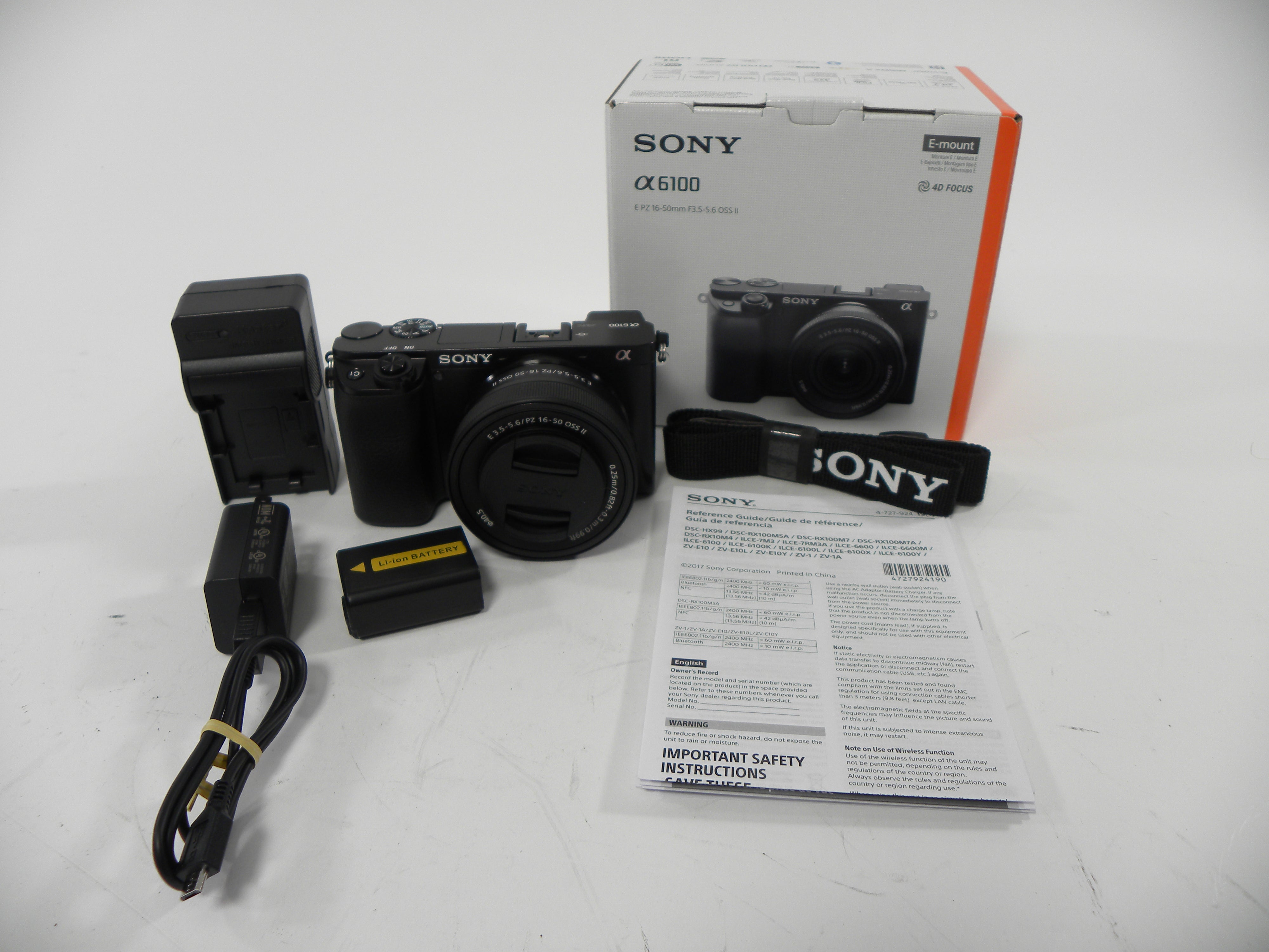 Sony a6100 24.2mp Digital Mirrorless w/PZ 16-50 f3.5-5.6 OSS II Shutter Ct. 2