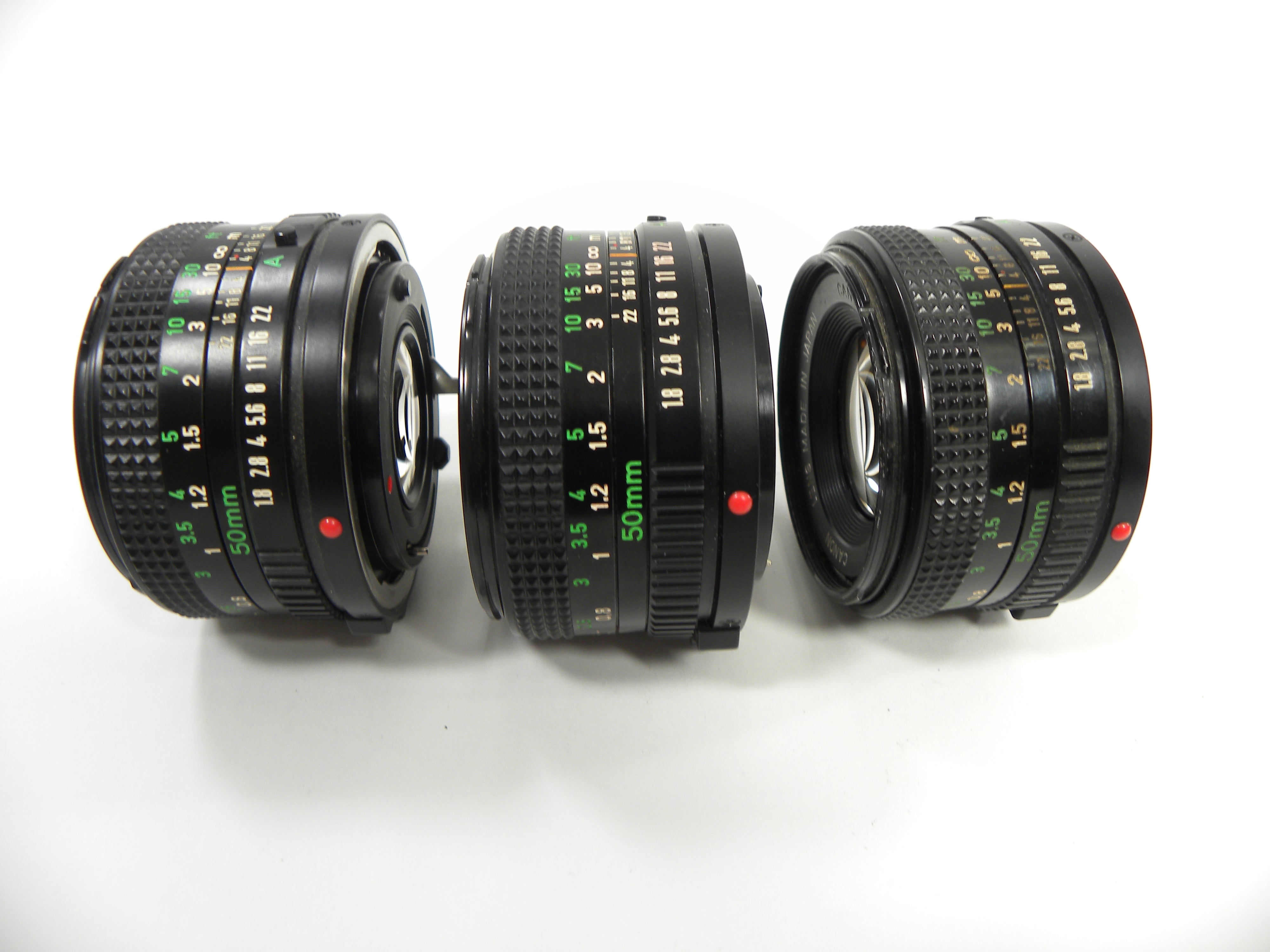 Canon FD 50mm f1.8 Lot of 3 lenses AS IS NO RETURNS!!