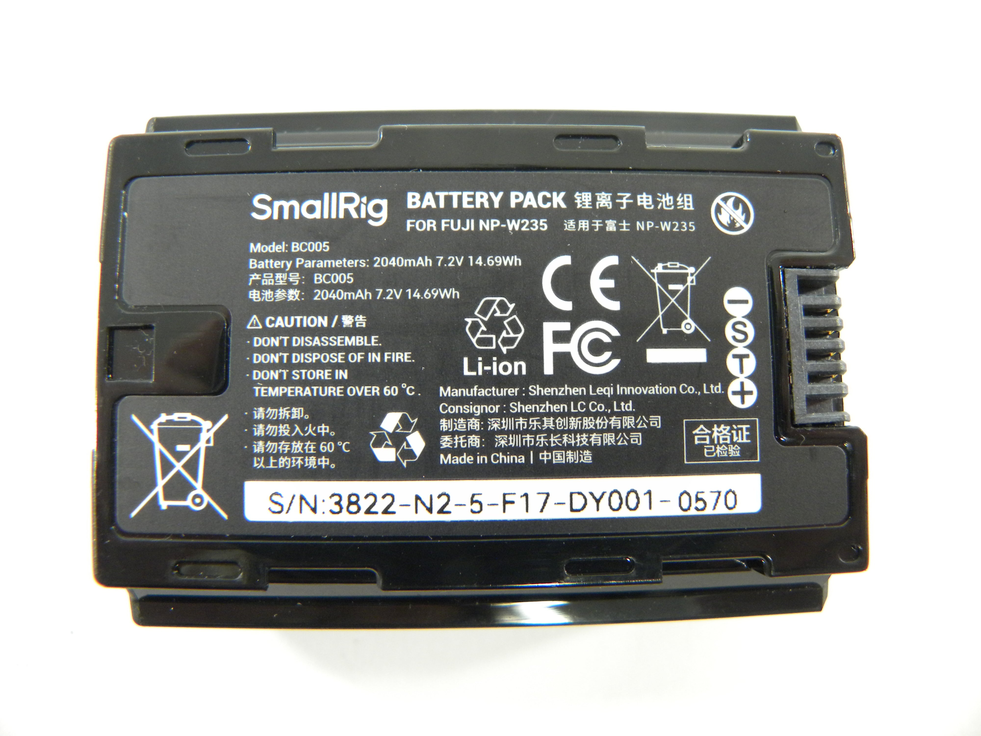 Small Rig NP-W235 Dual Charger w/2 Batteries for Fujifilm GFX100RF