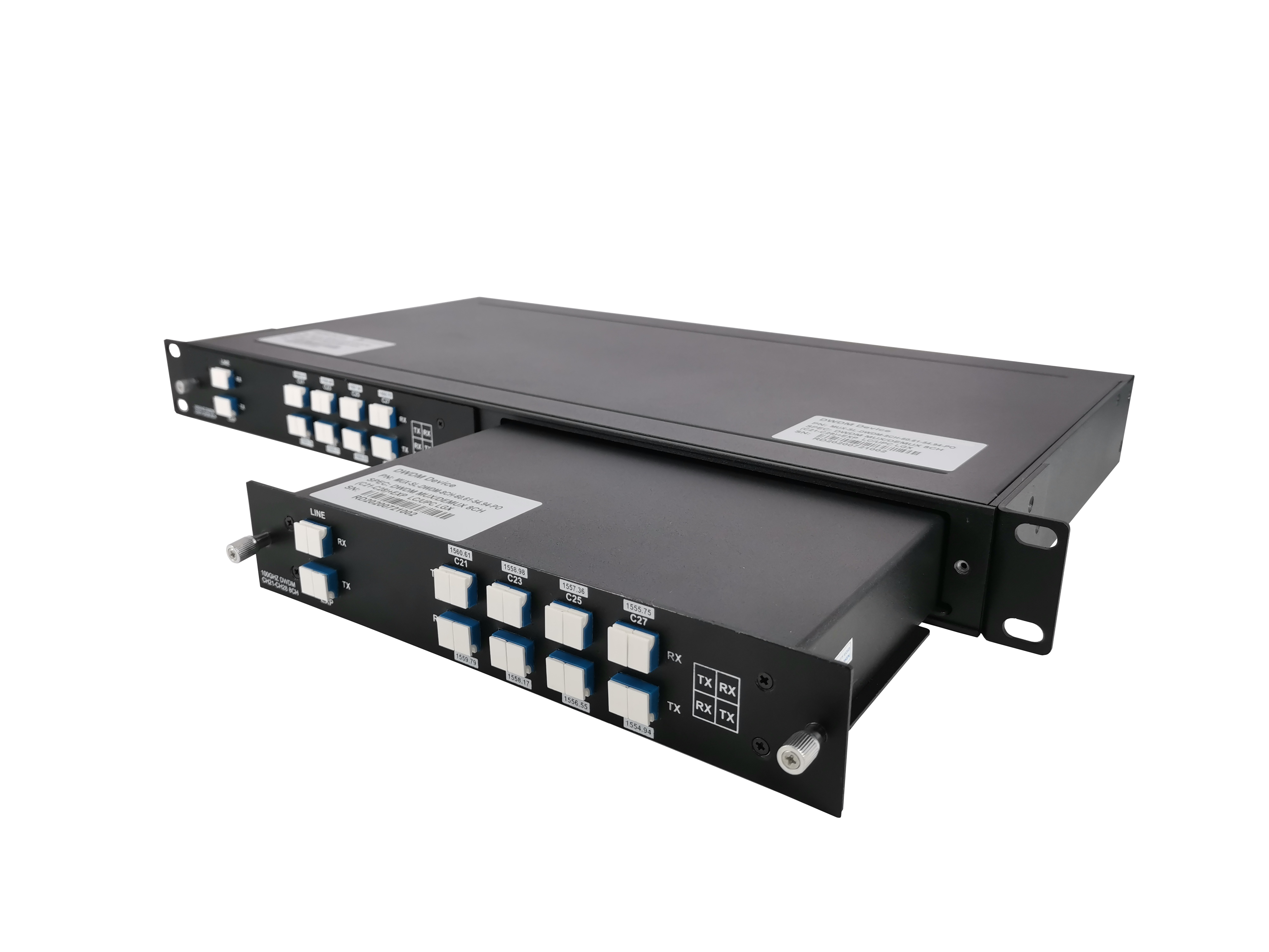 Single Fiber 8CH 100GHz C21-C35/C22-36 with Expansion Port, LC/UPC, DWDM Mux Demux, FMU Series Plug-in Module