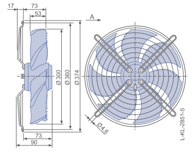 FN030-4ED.WA.A7 ZIEHL-ABEGG Axial Fan 0.09kW 230/V 0.39A 1290rpm