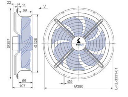FN030-6IH.0E.V7 ZIEHL-ABEGG Axial Fan 150W 200-277/V 1.15/0.84A 1900rpm