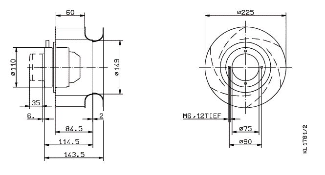 RH22M-2DK.1E.1R ZIEHL-ABEGG centrifugal fan 3-460V 3340RPM