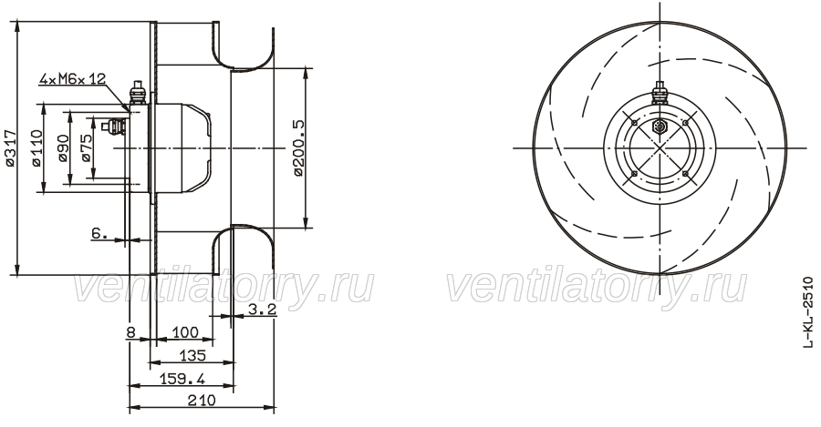 Brand new RH31M-4DK.2Y.1R ZIEHL-ABEGG centrifugal fan 3-400V 50HZ