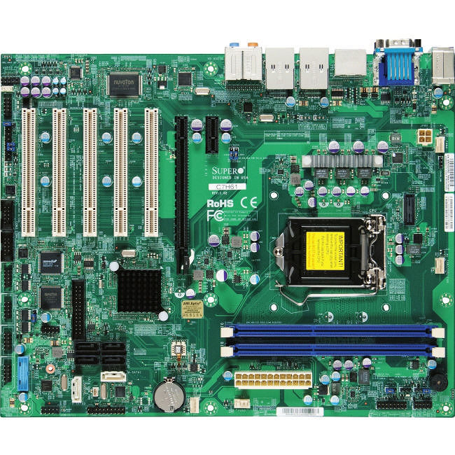 Supermicro MBD-C7H61-B Desktop Motherboard - 1x Socket H2 LGA-1155 - Intel H61 Express - 2x DDR3 - ATX - 1x PCIe x16