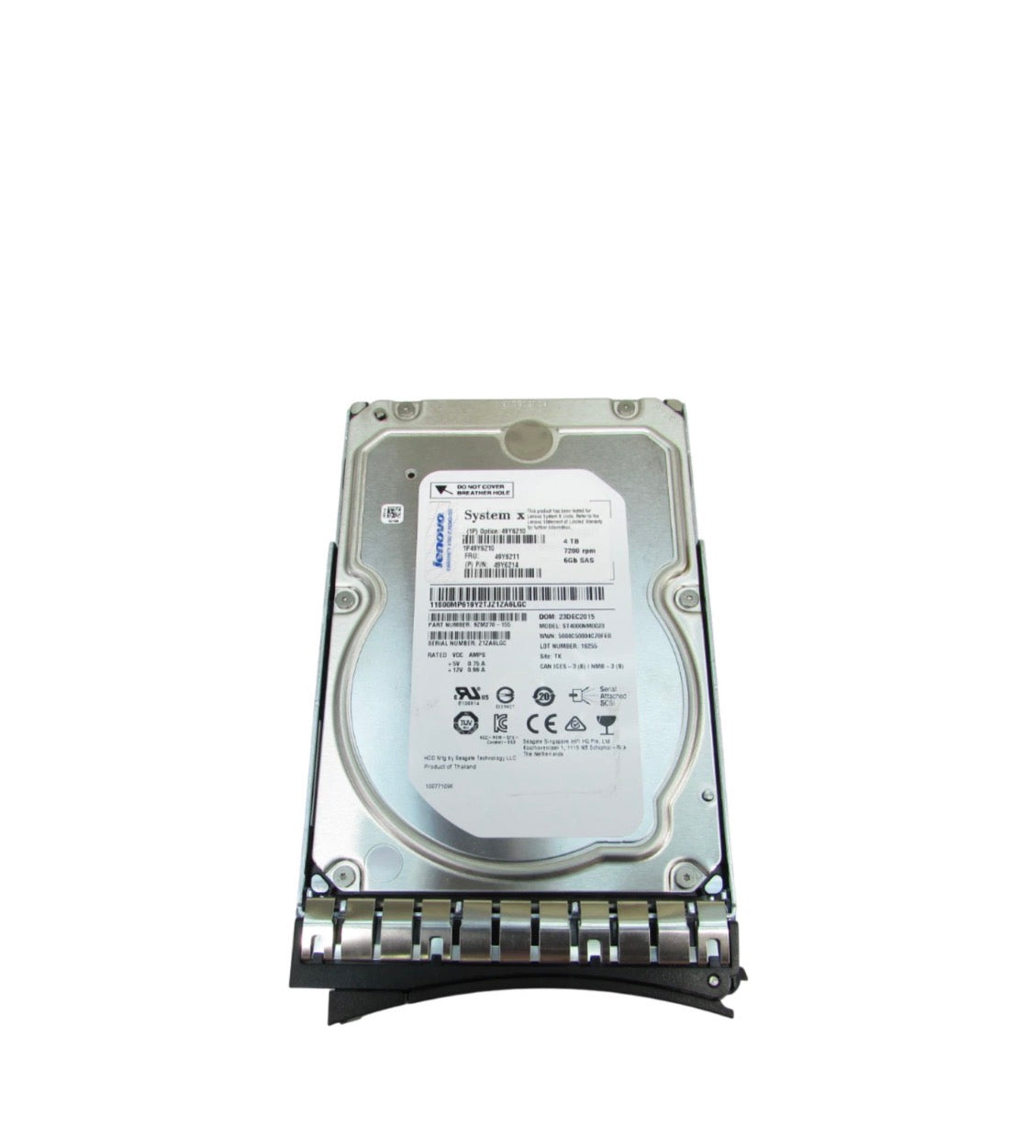 IBM ST4000NM0023 4TB 3.5" 6Gbps 7.2K RPM SAS HDD Grade A W/ Tray 49Y6211