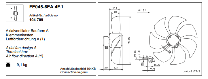 FE045-6EA.4F.1 ZIEHL-ABEGG Axial Fan