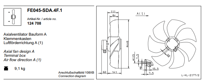 FE045-SDA.4F.1 ZIEHL-ABEGG Axial Fan
