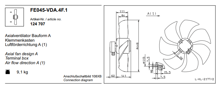 FE045-VDA.4F.1 ZIEHL-ABEGG Axial Fan