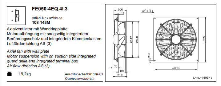 FE050-4EK.4I.3 ZIEHL-ABEGG Axial Fan