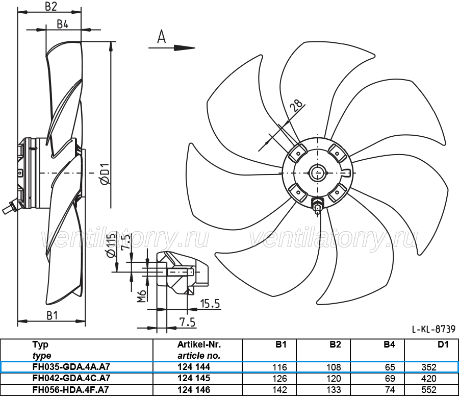 FH035-GDA.4A.A7 ZIEHL-ABEGG Axial Fan