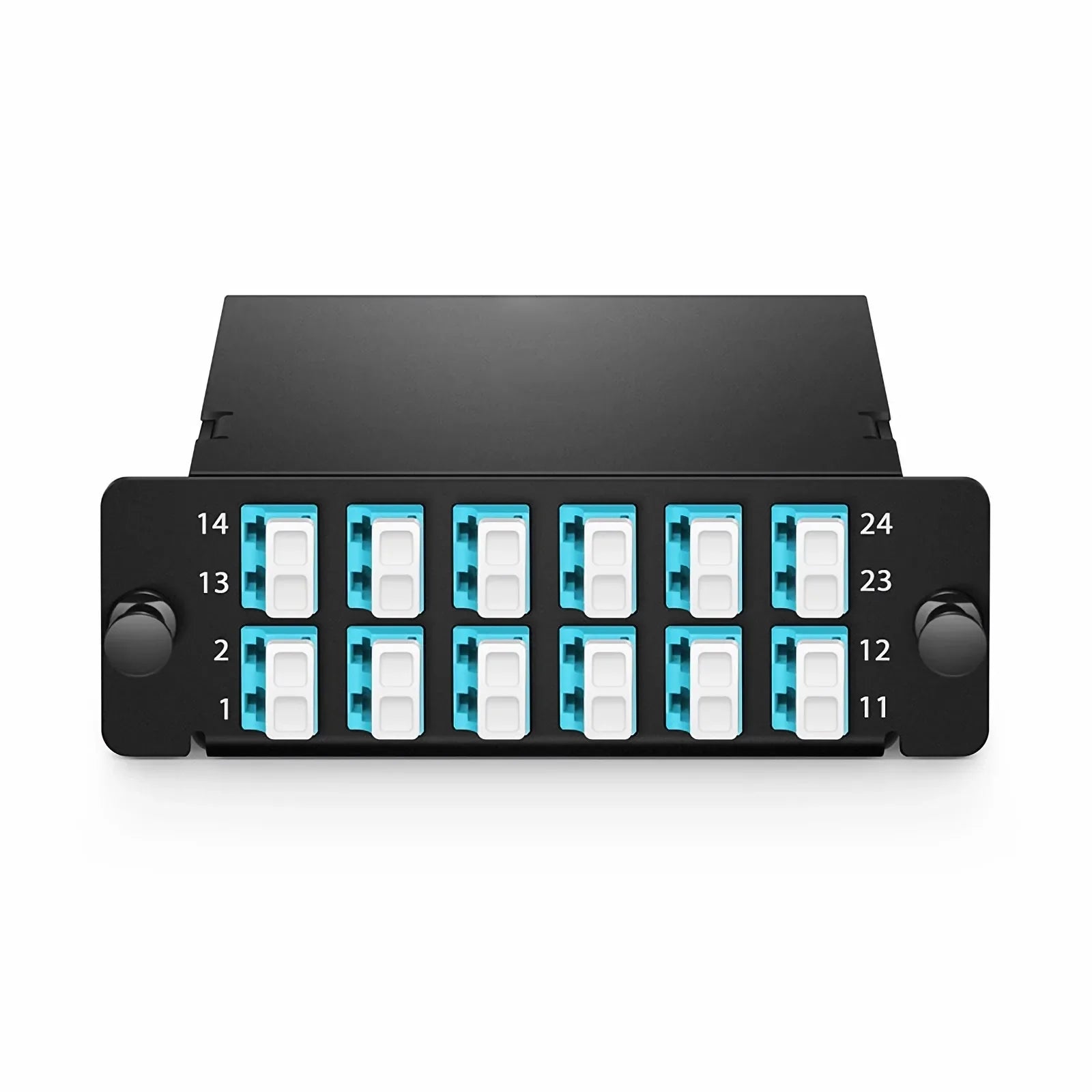 FHD MTP®-24 Cassette, 24 Fibers OM4 Multimode, MTP® to 12x LC Duplex, 0.35dB max