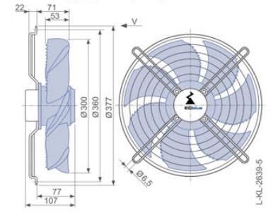 FN030-6II.0E.V7 ZIEHL-ABEGG Axial Fan 150W 200-277/V 1.15/0.84A 1900rpm