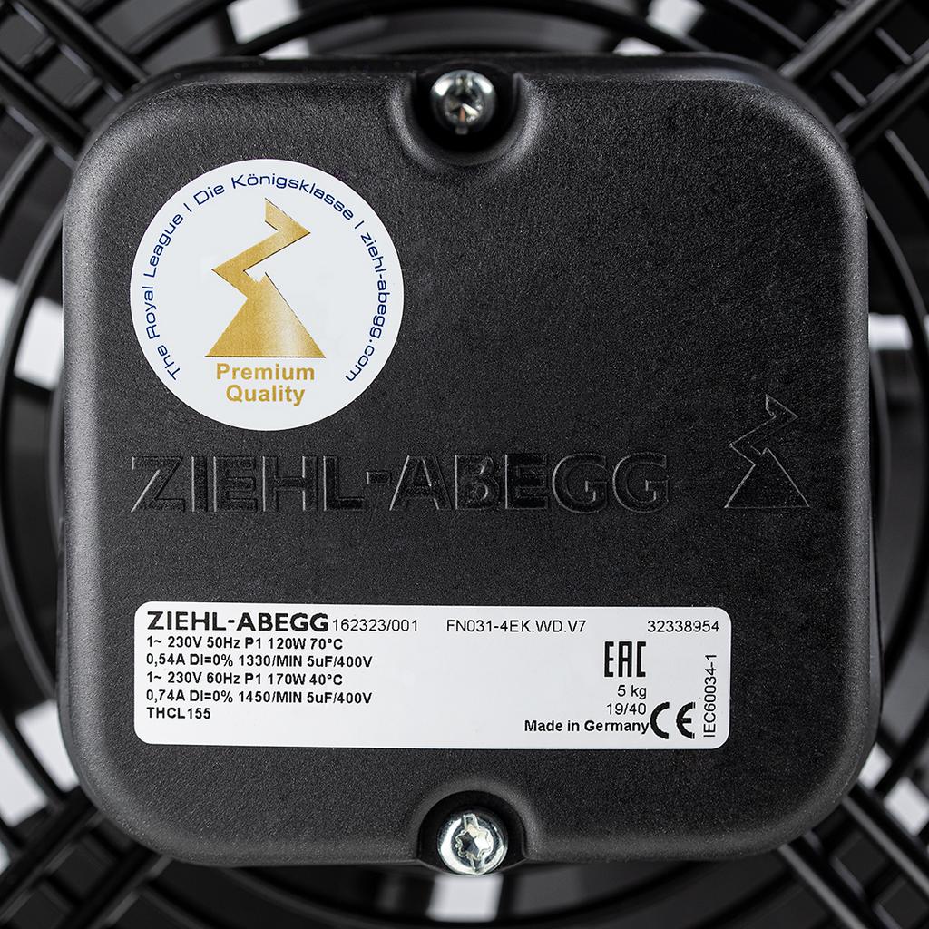 FN031-4EK.WD.V7 ZIEHL-ABEGG Axial Fan 120W 230V 0.39A 1330RPM