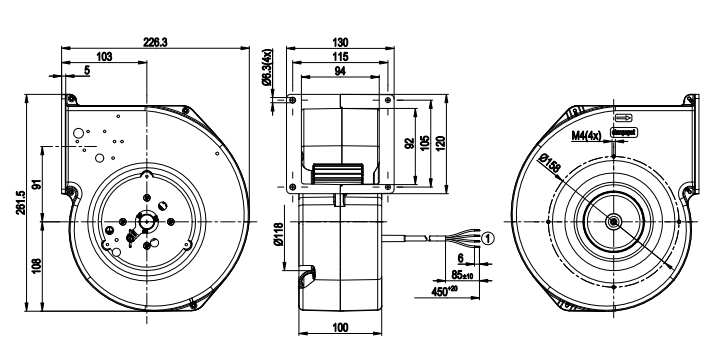 G1G140-AV17-02 ebm papst centrifugal fan Motor M1G055-CF