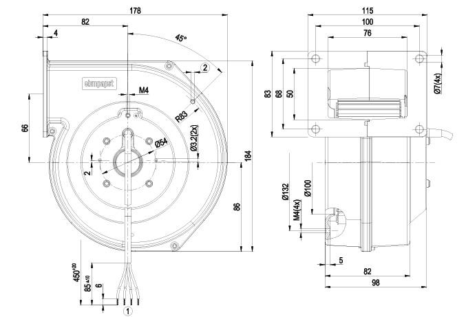 G2E120-AR77-01 ebm papst centrifugal fan